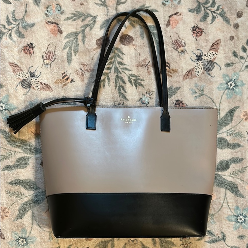 Kate Spade Tan and Black Structured Tote